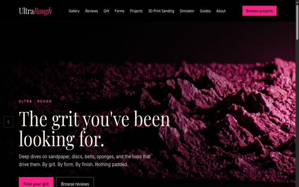 Screenshot of the UltraRough homepage (ultrarough.com)